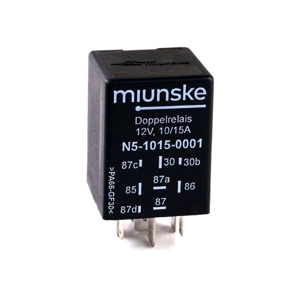 Doppelrelais 12V, 10/15A, 2Wechsler mit Diode | miunske